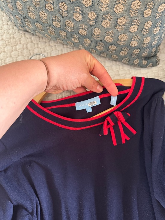 Draper James Dresses & Skirts - Draper James 1x Navy Dress with Red Trim and Bow
